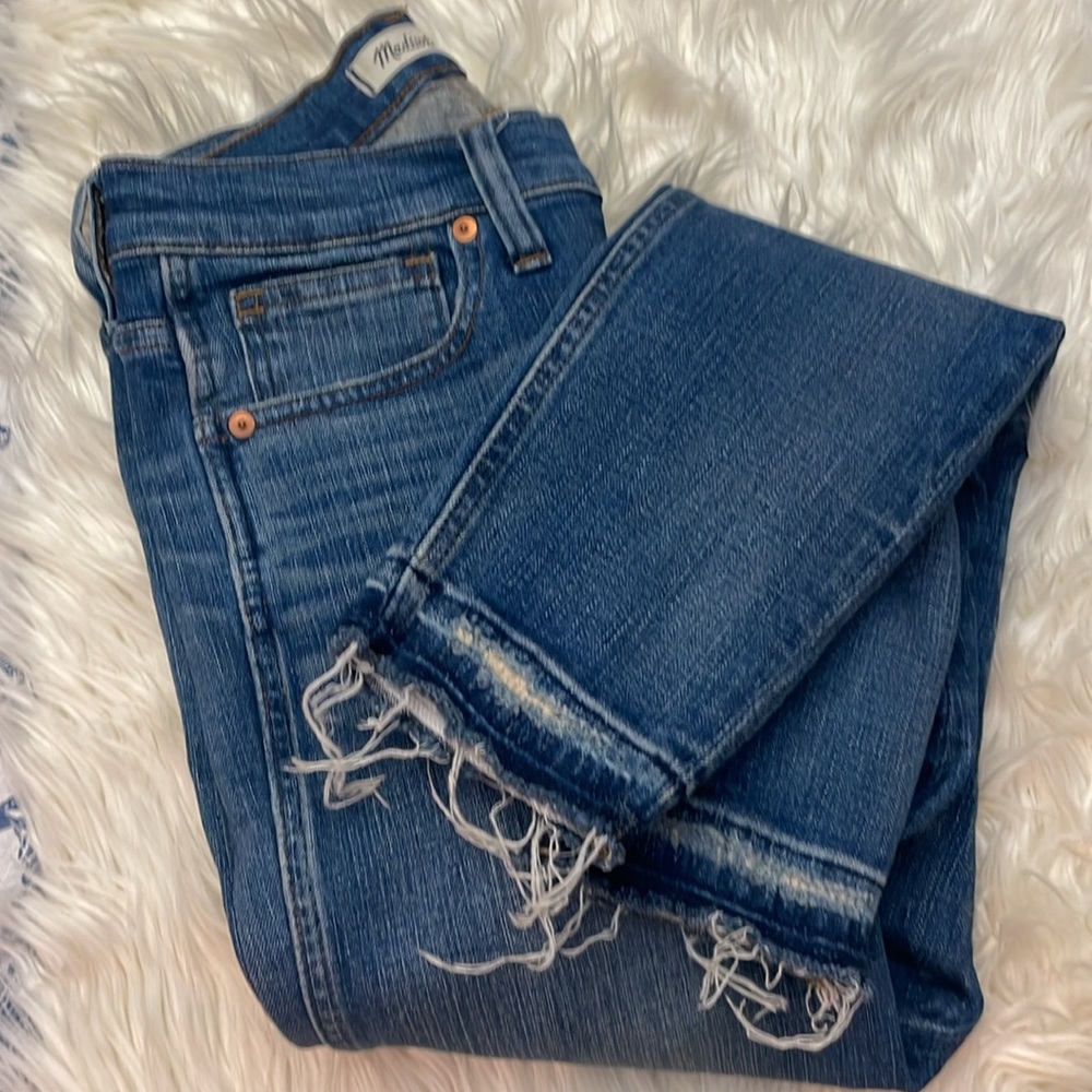 MADEWELL RAW HEM DISTRESSED 9” High-Rise Skinny Jean Size 27 - Picture 6 of 10